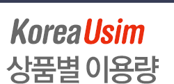 koreaUsim 상품별 이용량